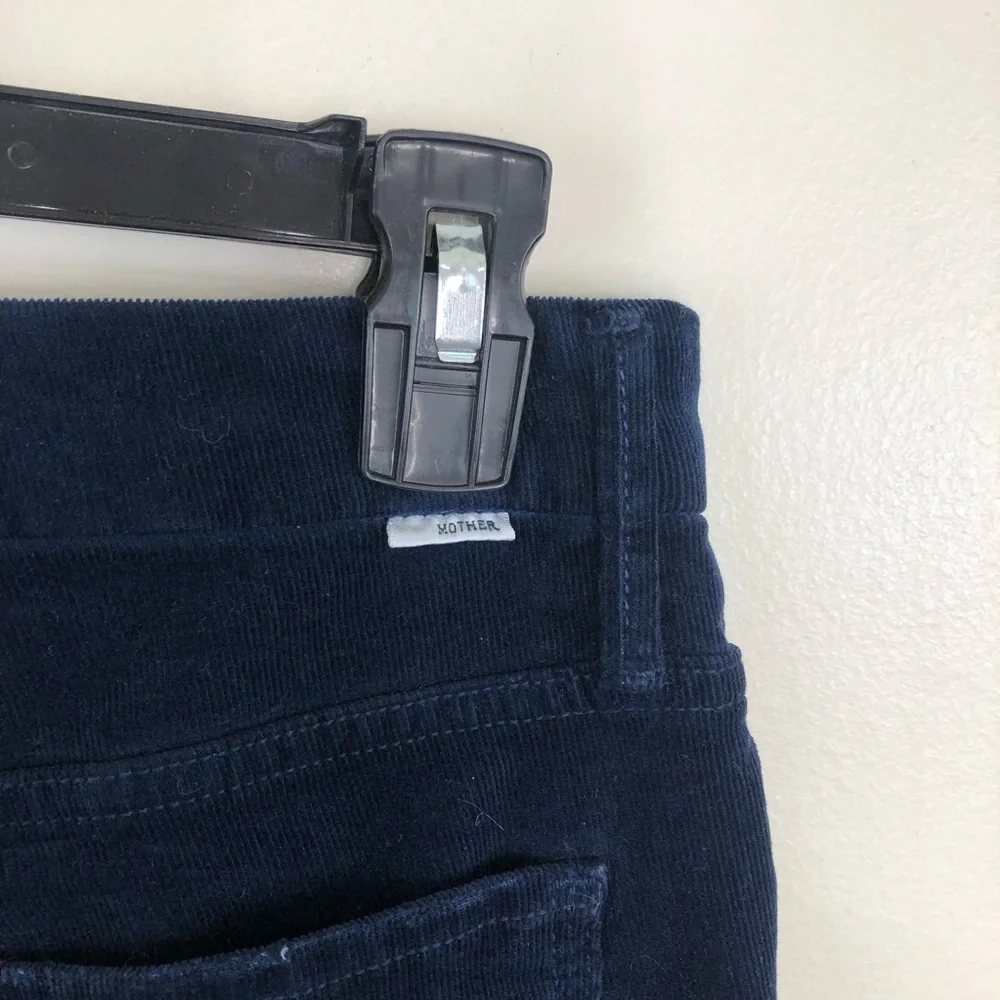 Mother high waisted looker ankle chew hopscotch blue corduroy size 25 - Picture 7 of 15